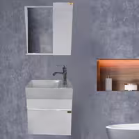 فول ست دیواری سفید با سنگ آندره پارس سرام مدل 4525 روشویی کابینتی سنگ آینه باکس 