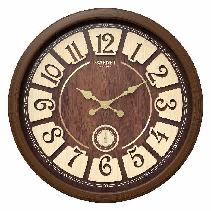 ساعت دیواری شوبرت مدل گارنت رنگ فندقی کد 5257B