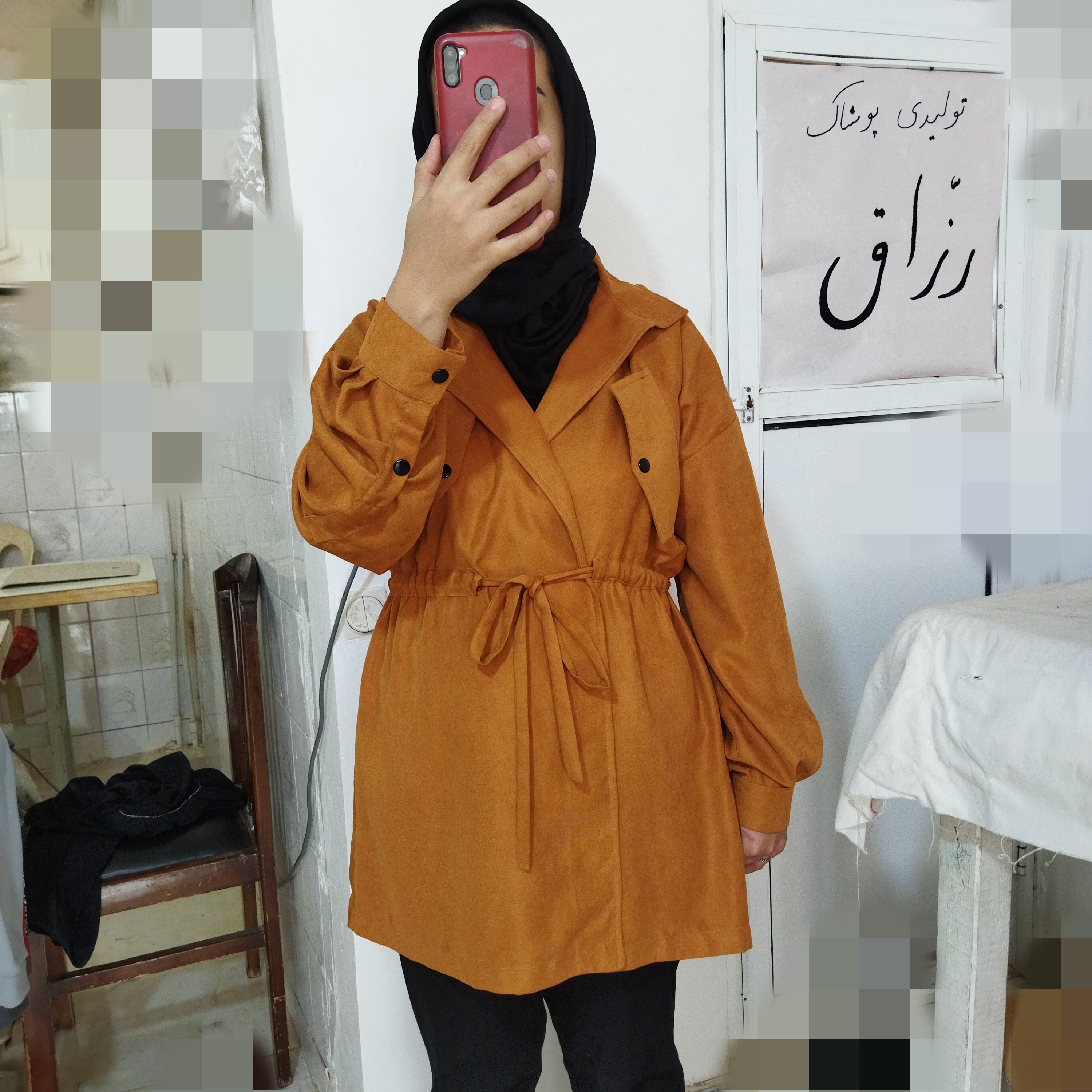 مانتو پاییزه کلاهدار، جنس میکرو میله ای ضخیم