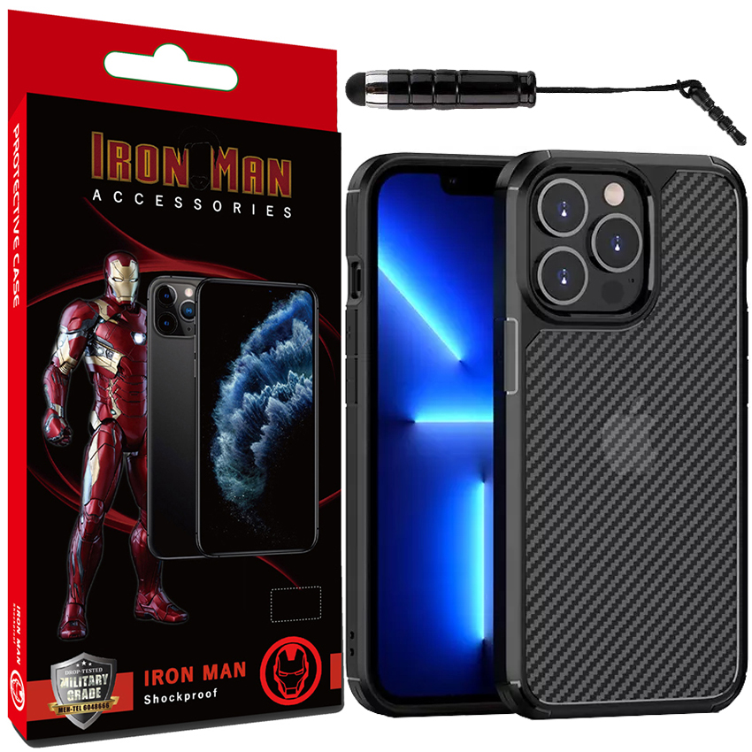 کاور آیرون من مدل PIONNER SERRIES مناسب برای گوشی موبایل اپل iPhone 14 Pro به همراه قلم لمسی