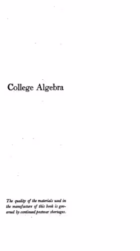 خرید و دانلود نسخه کامل کتاب College algebra