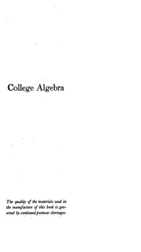 خرید و دانلود نسخه کامل کتاب College algebra