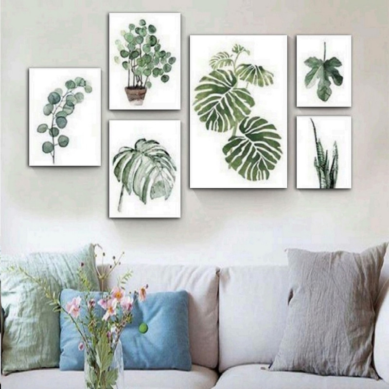 تابلو شاسی دنیای قابطرح دکوراتیو برگ انجیری مدل SH-686 مجموعه 6 عددی | دنیای قاب