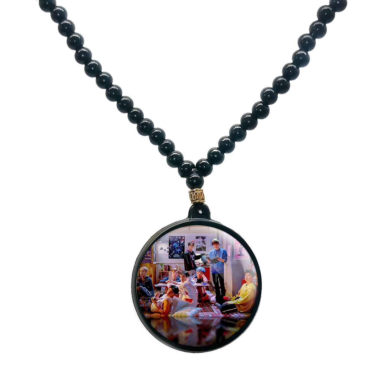 گردنبند پرمانه طرح exo کد pmd.13975 مدل دو طرفه