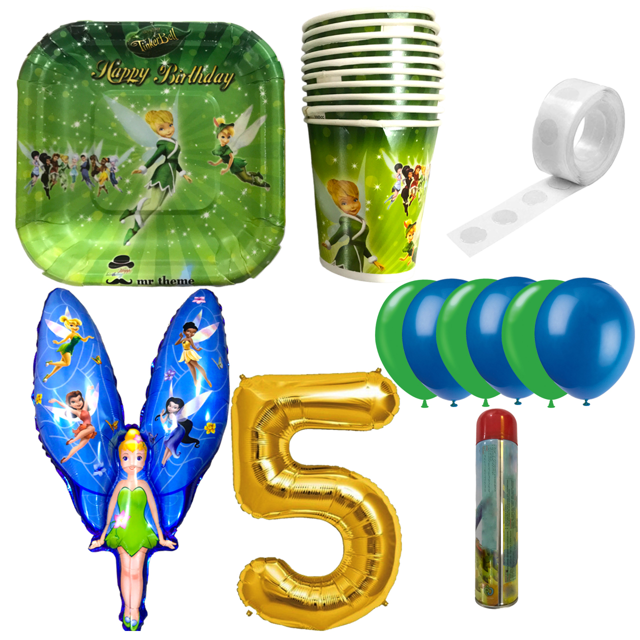 مجموعه 30 عددی تم تولد مسترتم طرح تینکربل کد 5