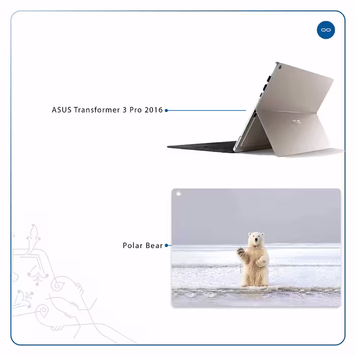 برچسب پوششی ماهوت مدل Polar bear مناسب برای تبلت ایسوس Transformer 3 Pro 2016