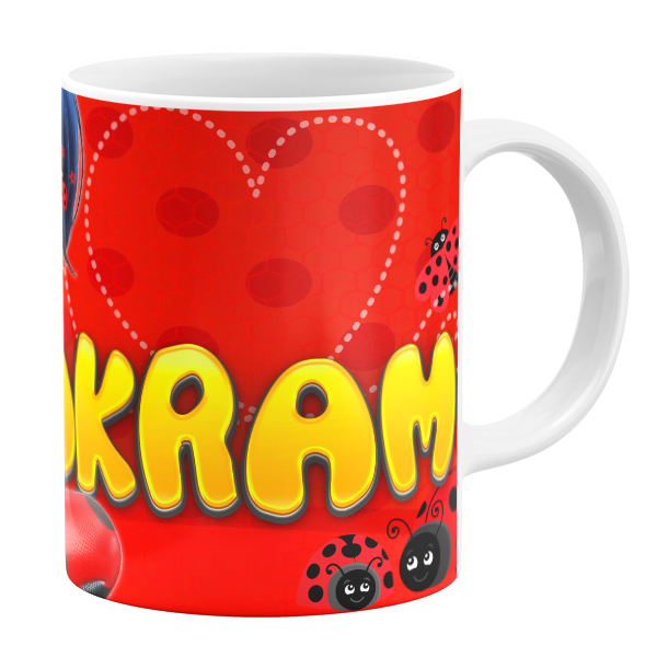 ماگ طرح دختر کفشدوزکی مدل اکرم