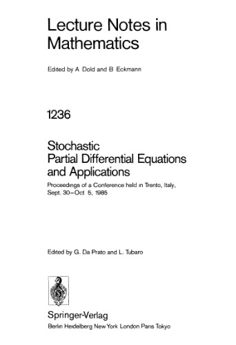 خرید و دانلود نسخه کامل کتاب Stochastic Partial Differential Equations and Applications