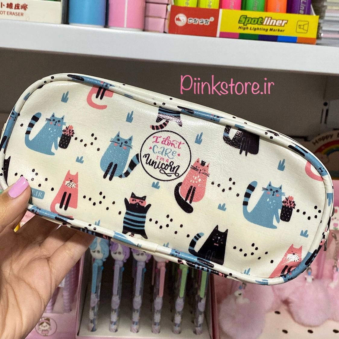 جامدادی فانتزی گربه جادار تک زیپ باکیفیت . لوازم تحریر 