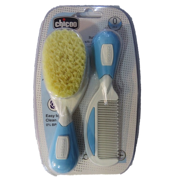 شانه و برس نوزادی chicoo رنگ آبی