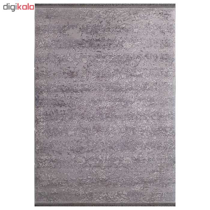 فرش ماشینی زمرد مشهد طرح پتینه کد TA108 زمینه طوسی