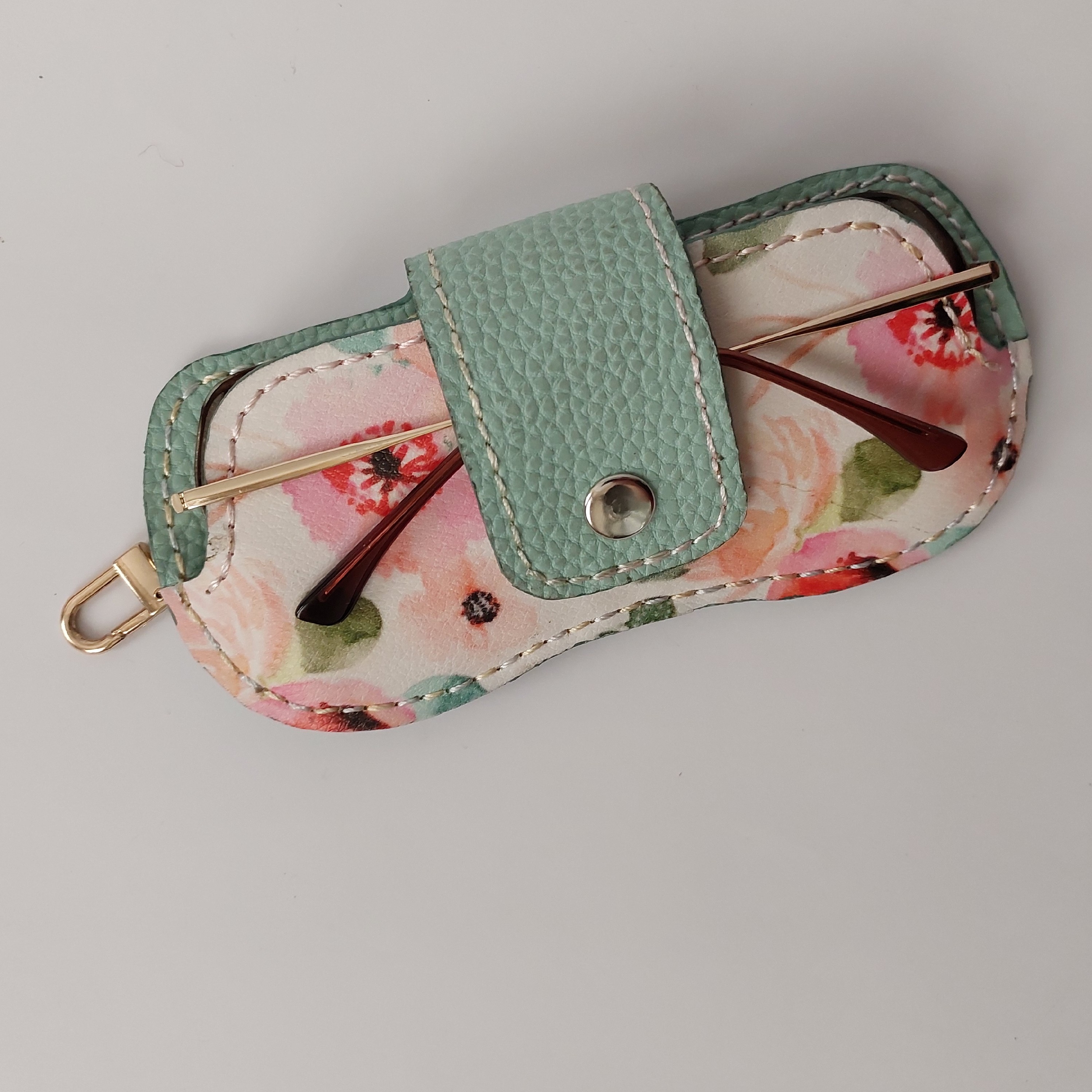 کیف عینک چرم مصنوعی(دست دوز)