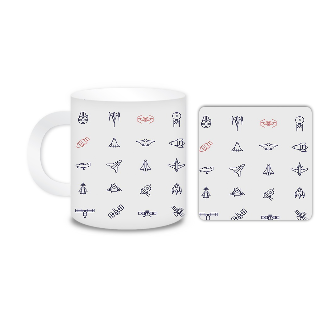 ماگ مدل موشک کد 915 به همراه زیر لیوانی