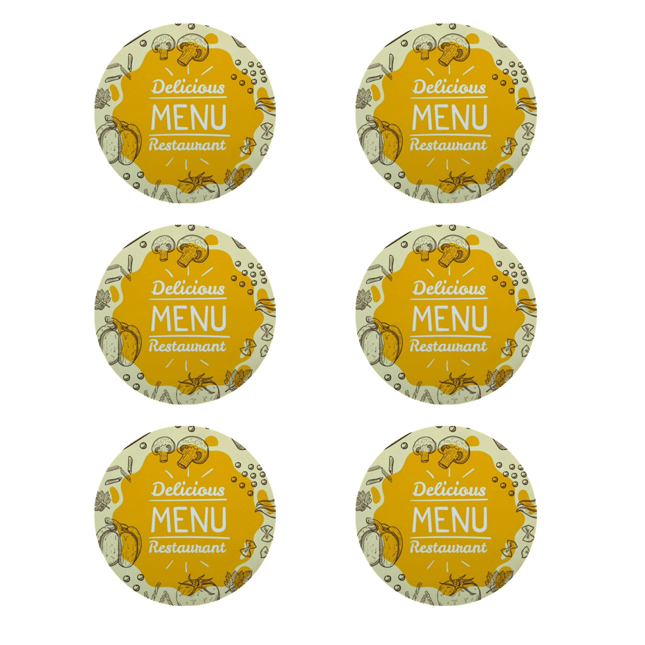 زیر لیوانی طرح آشپزخانه کد 8282 بسته 6 عددی