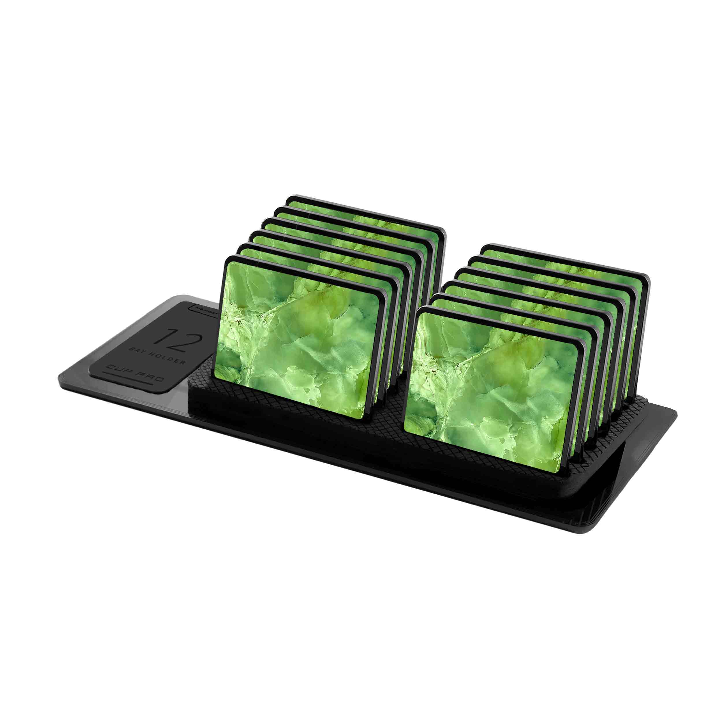 زیر لیوانی ماهوت مدل Green-Crystal-Marble بسته 12 عددی