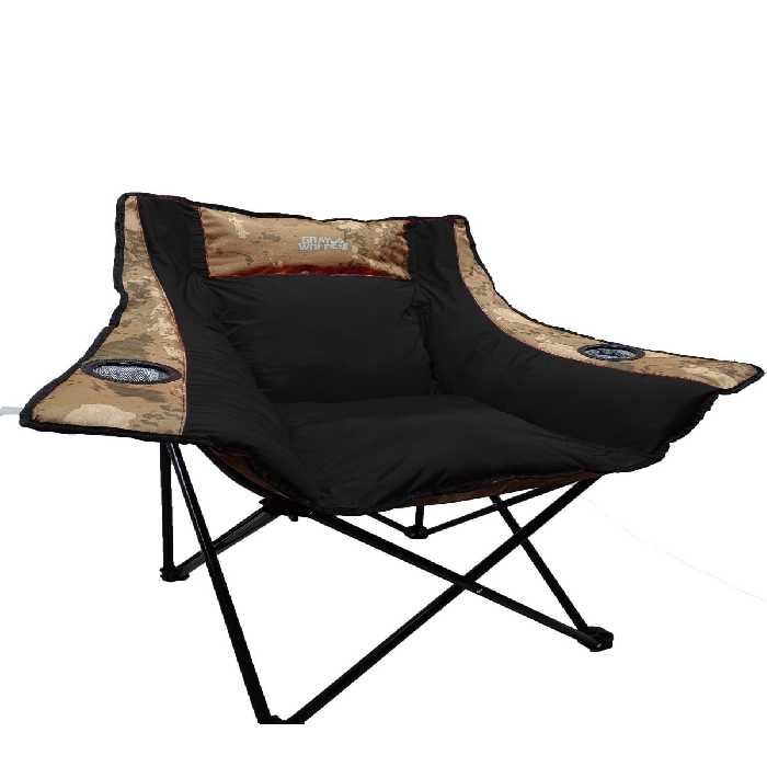 صندلی کمپ مشکی سیاه کمپینگ الگوی کویر اردوگاه راحتی GRAY WOLF