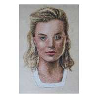 نقاشی مداد رنگی مدل مارگو رابی کد 02