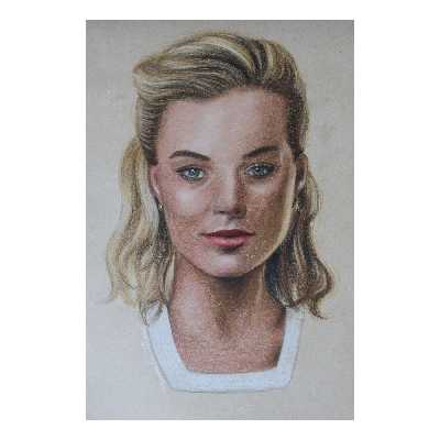 نقاشی مداد رنگی مدل مارگو رابی کد 02