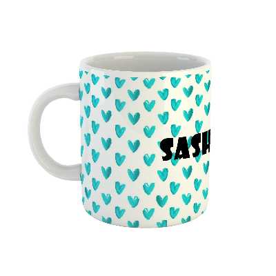 ماگ طرح اسم ساشا مدل قلب کد 1368