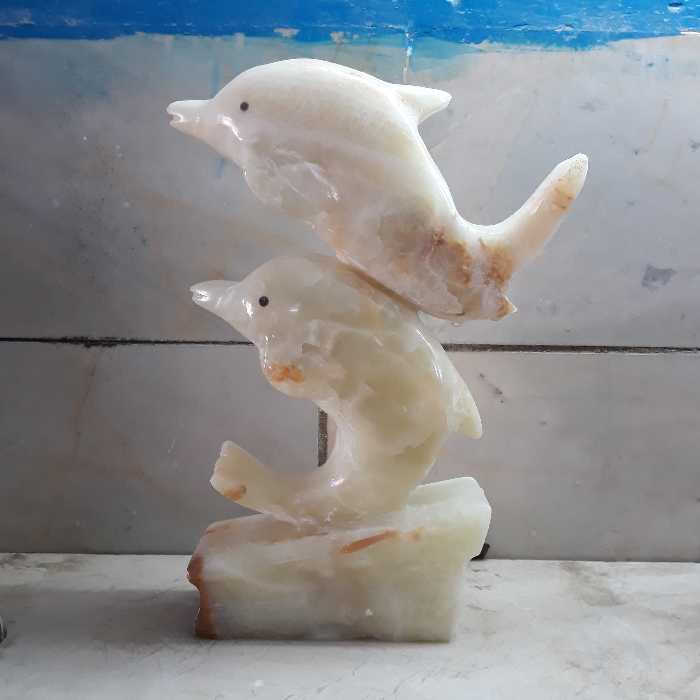 مجسمه دلفین سنگی ( دلفین زوج ) سایز متوسط