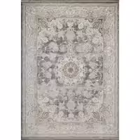 فرش ماشینی افرند کد 2266 زمینه ذغالی متالیک