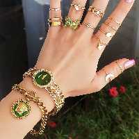 ست ساعت زنانه صفحه سبز