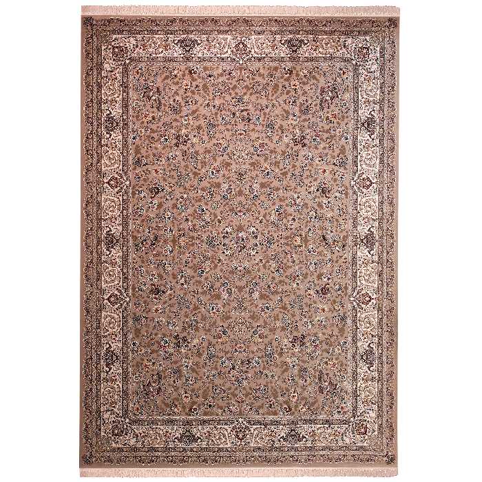 فرش ماشینی زمرد مشهد طرح افشان زمینه نسکافه ای