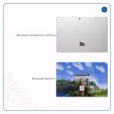 برچسب پوششی ماهوت مدل Minecraft-Game مناسب برای تبلت مایکروسافت Surface Pro 4 2015
