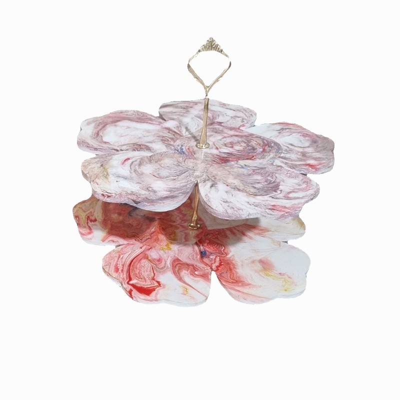 دیس شیرینی خوری دو طبقه رنگین کمان بسیار زیبا و لوکس