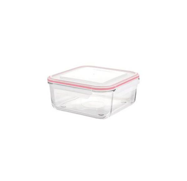 ظرف شیشه مربع دربدار 2.3 لیتر لیمون