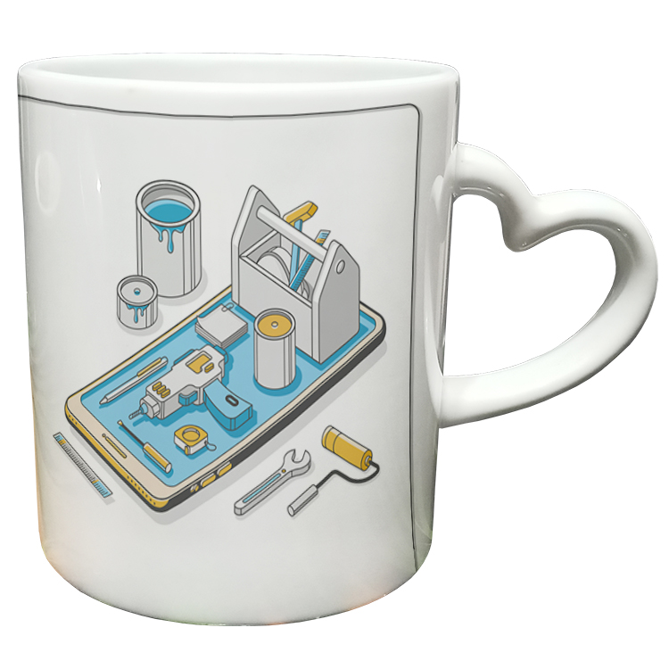 ماگ مدل دسته قلبی طرح مهندس کد 58