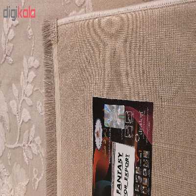 فرش ماشینی زمرد مشهد طرح 1913 زمینه بژ