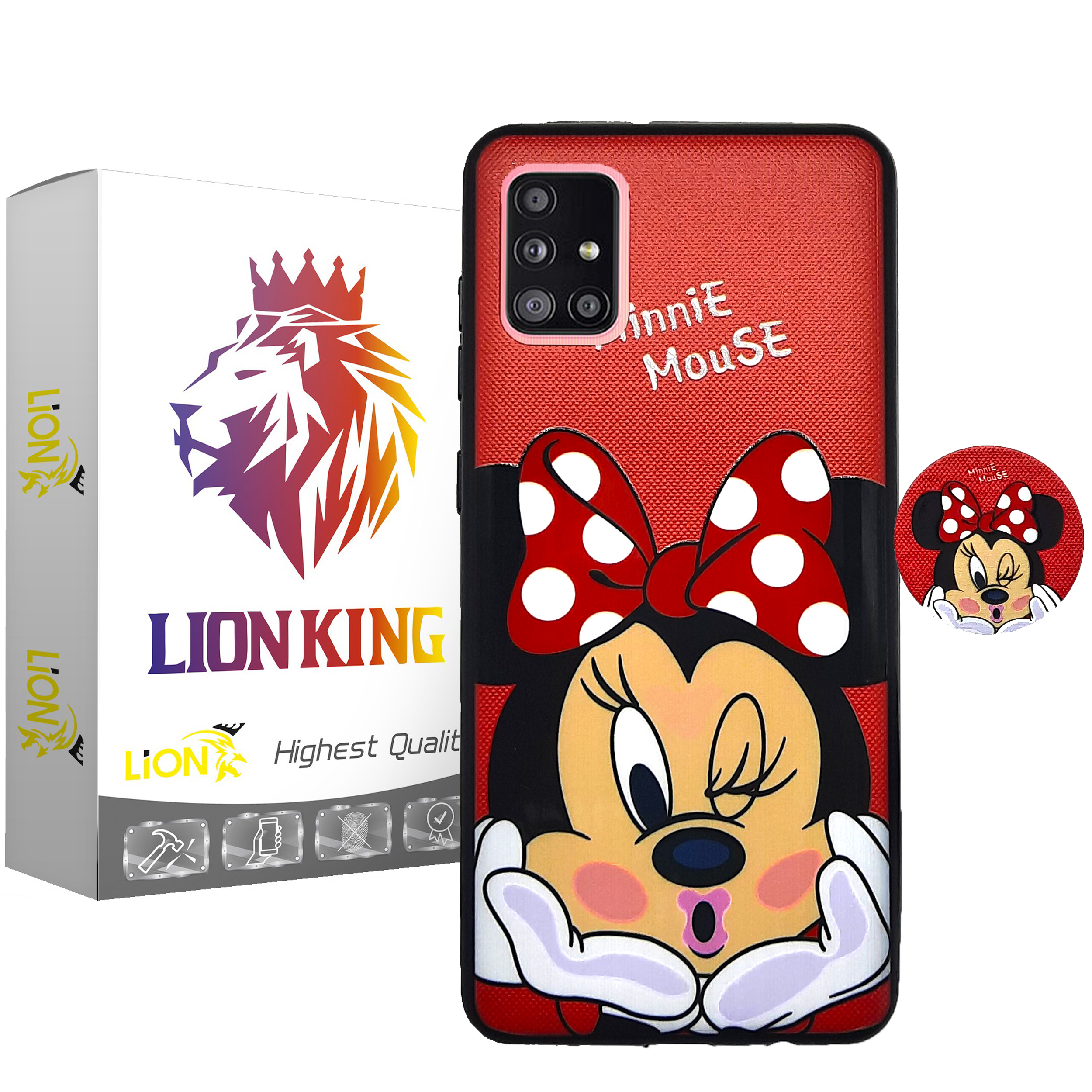 کاور لاین کینگ مدل Mini مناسب برای گوشی موبایل سامسونگ Galaxy A71 به همراه پایه نگهدارنده