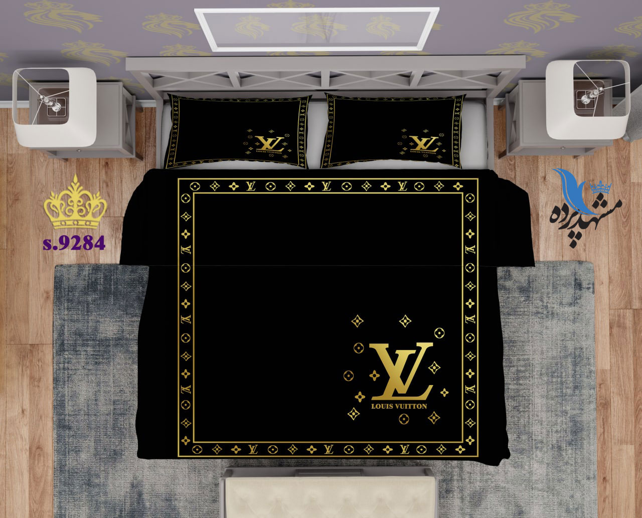 ست روتختی دو نفره طرح لوگو S9284