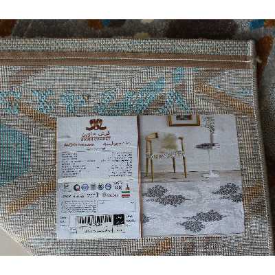 فرش ماشینی ساوین طرح ژوان زمینه نقره ای