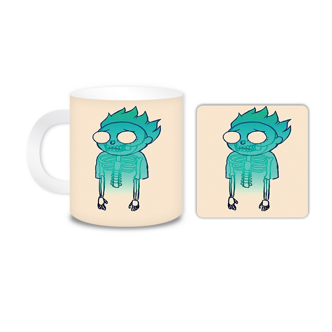 ماگ مدل ریک و مورتی کد 1097 به همراه زیر لیوانی