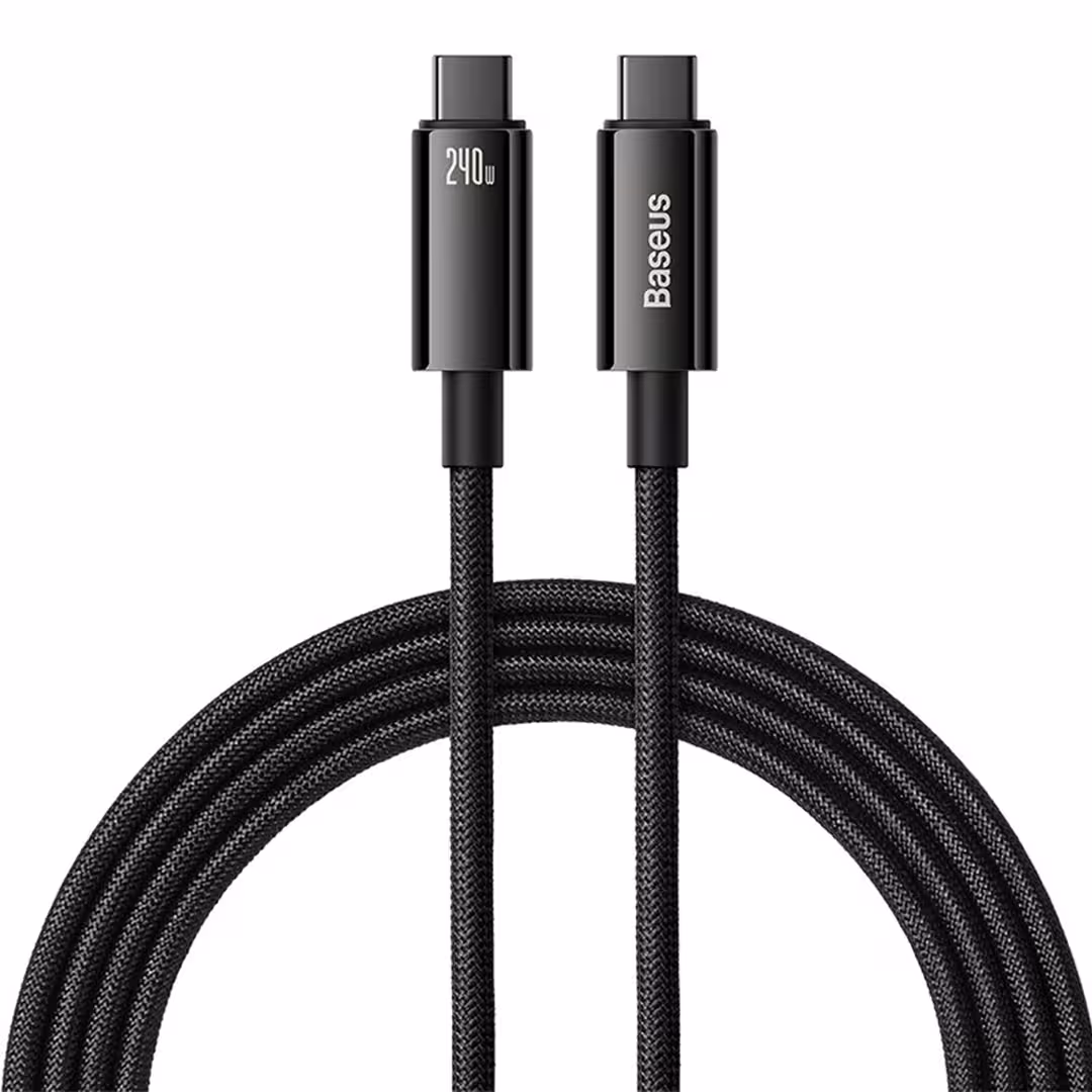 خرید و قیمت کابل USB Type-C به USB Type-C بیسوس Tungsten Gold طول 2 متر