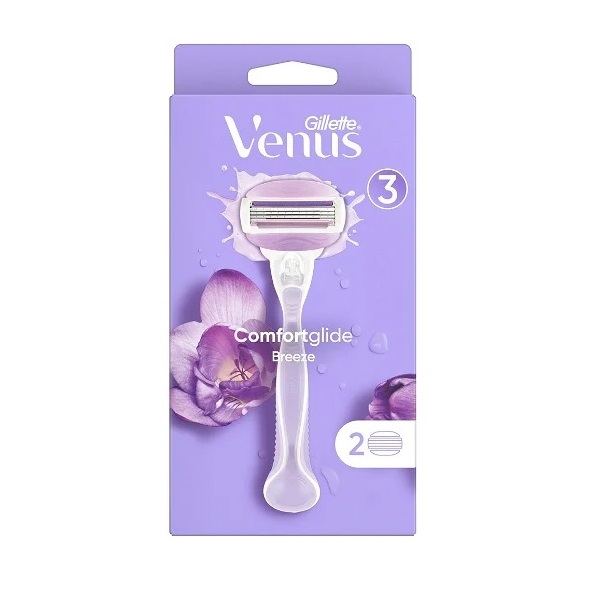 تیغ اصلاح ژیلت ونوس زنانه مدل Comfortglide Breeze با دو یدک