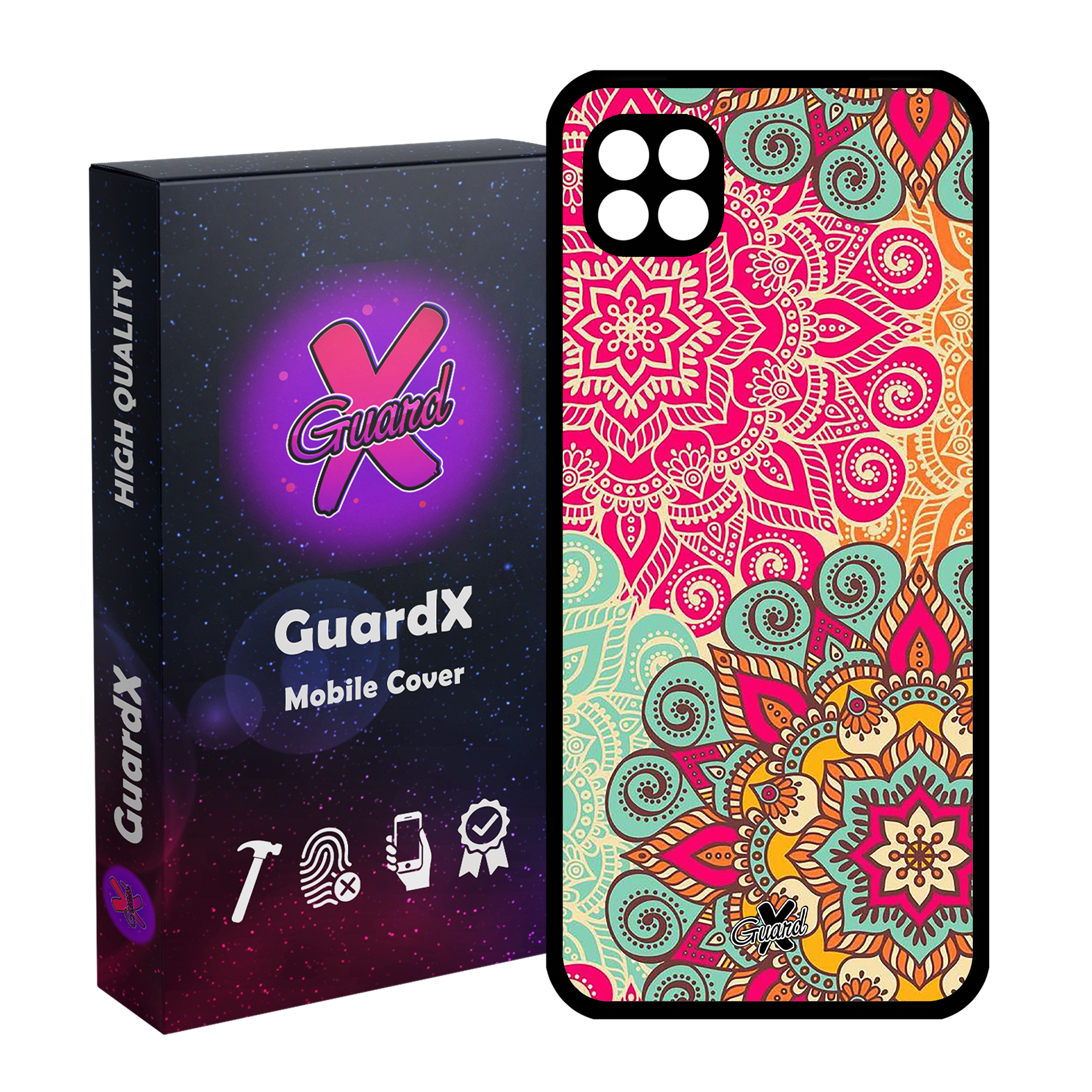 کاور گارد ایکس طرح Mandala مدل Glass10214 مناسب برای گوشی موبایل سامسونگ Galaxy A22 5G