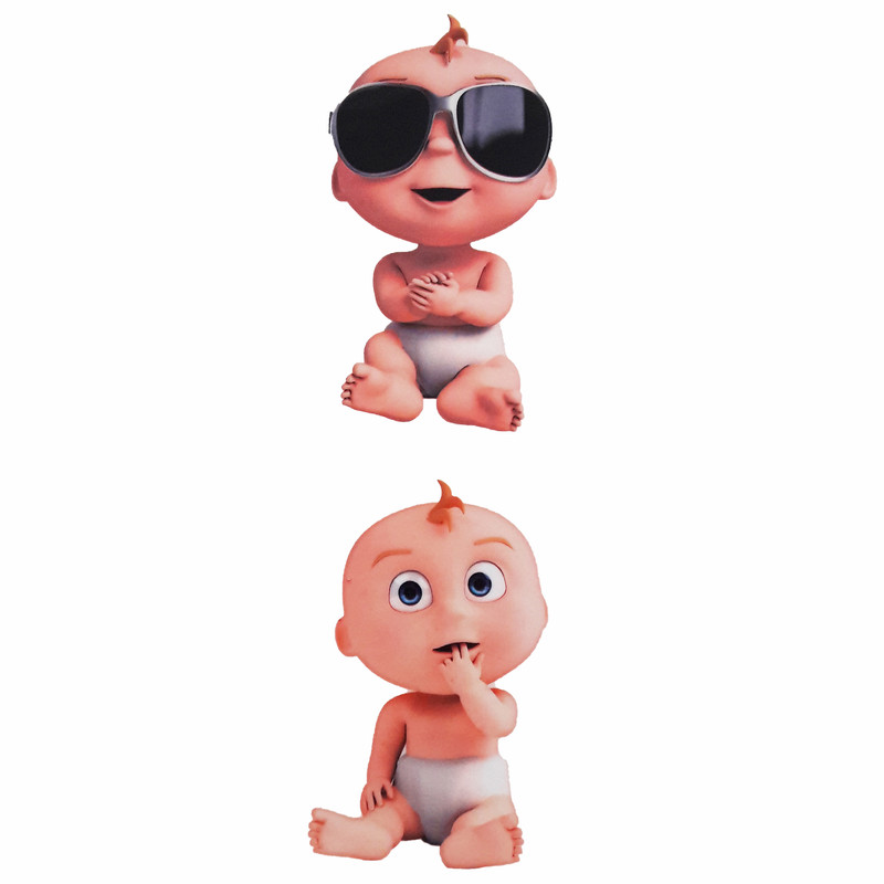 استیکر پارچه و لباس مدل نی نی جون عینکی مجموعه 2 عددی