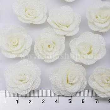 گل رز پارچه ای کوچک شیری