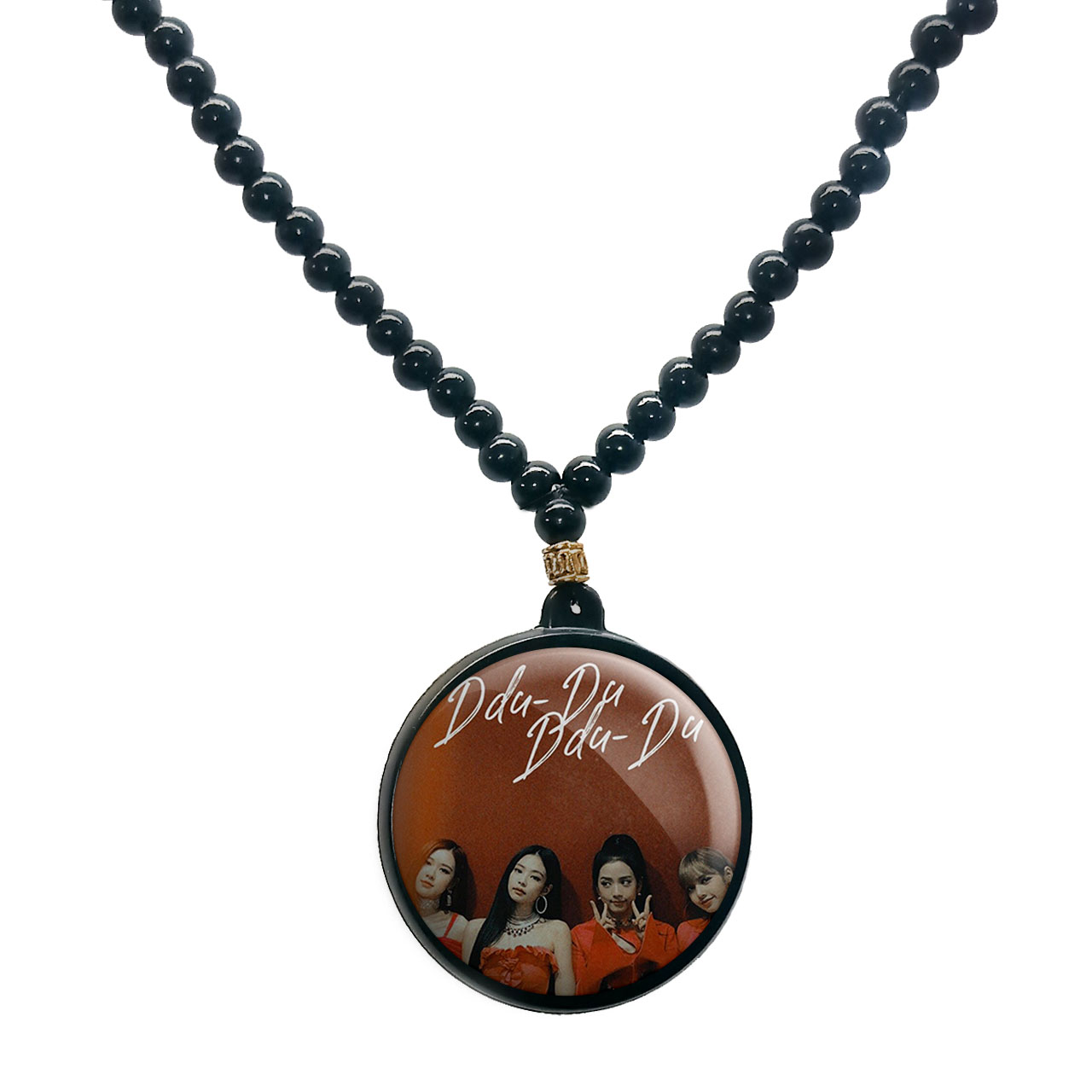 گردنبند پرمانه طرح بلک پینک کد pmd.17888 مدل دو طرفه