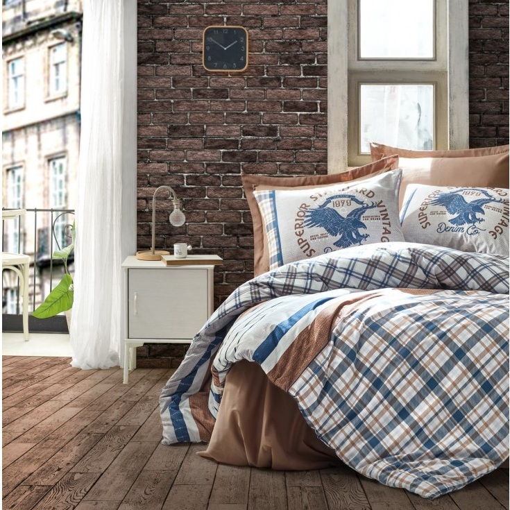 سرویس ملحفه کاتن باکس مدل Masculine دو نفره 4 تکه