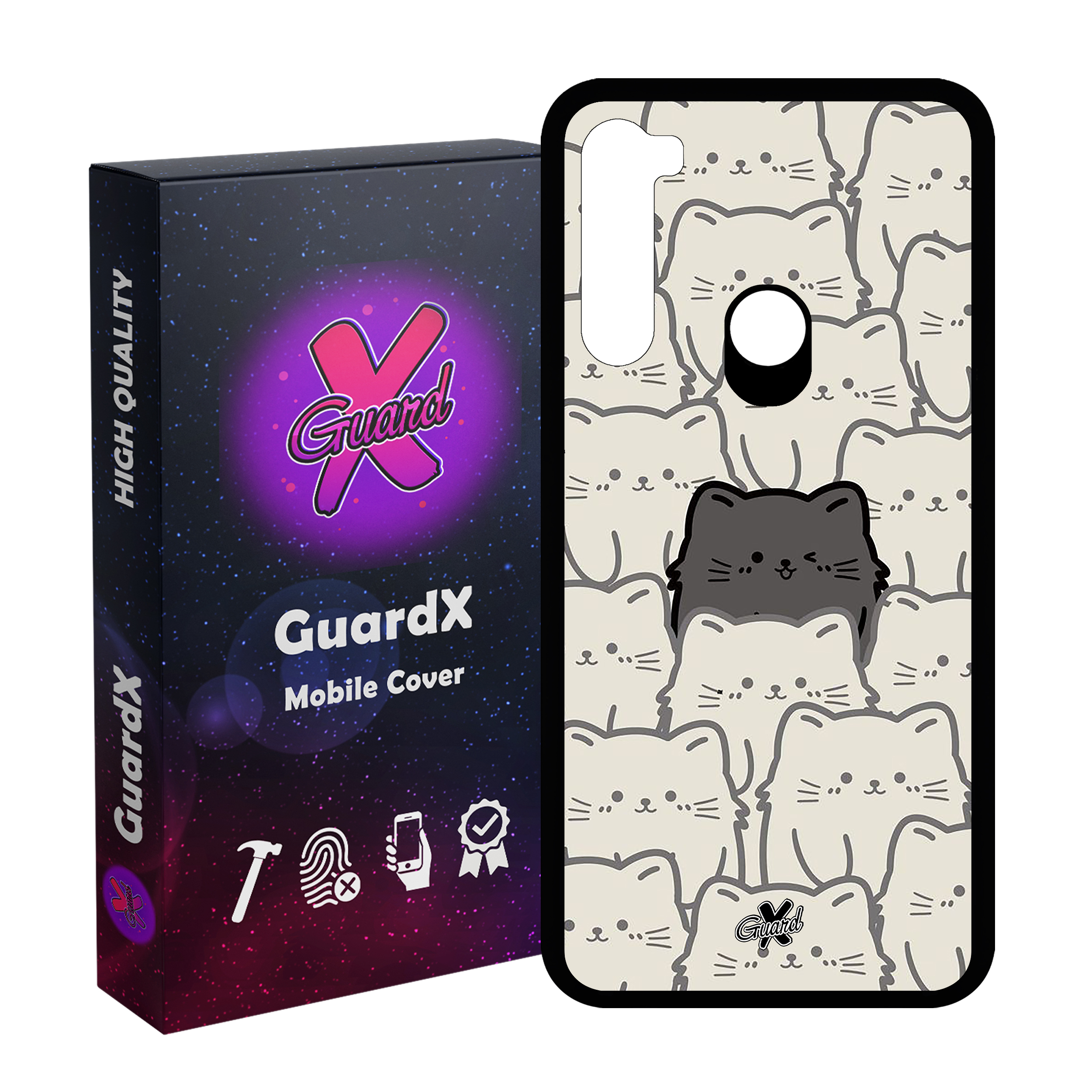کاور گارد ایکس طرح گربه مدل Glass10545 مناسب برای گوشی موبایل شیائومی Redmi Note 8