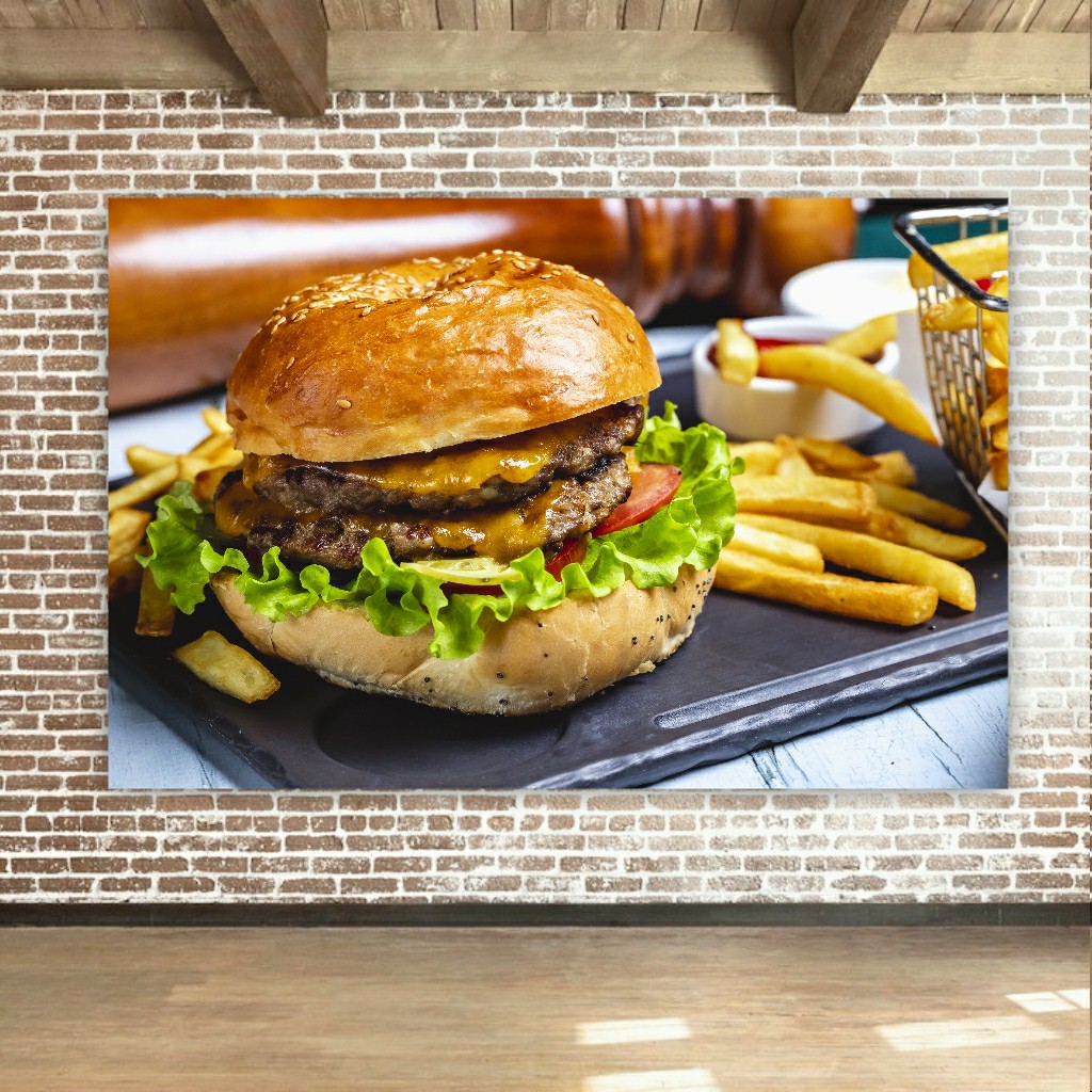 تابلو بوم طرح فست فود مدل همبرگر کد SDB9602
