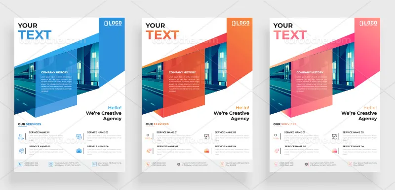 وکتور تراکت رنگی بیزینس | گرافیک با طعم تربچه