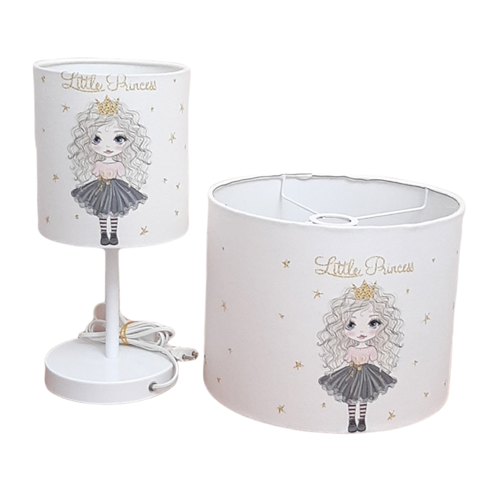 لوستر و آباژور رومیزی کودک مدل دختر موفرفری کد LA-116 