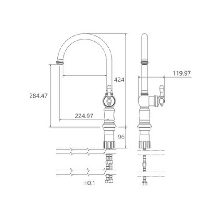شیر آشپزخانه شودر مدل بیزانس