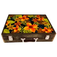 جعبه هدیه چوبی مدل چمدان طرح بهاری کد WSL533
