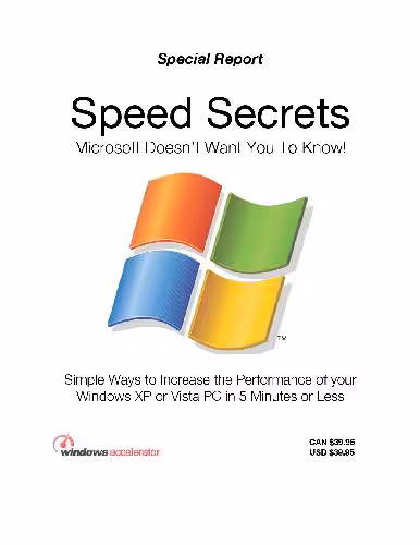 خرید و دانلود نسخه کامل کتاب Windows Speed Secrets - Things Microsoft doesn't want you to know ....unbeatable